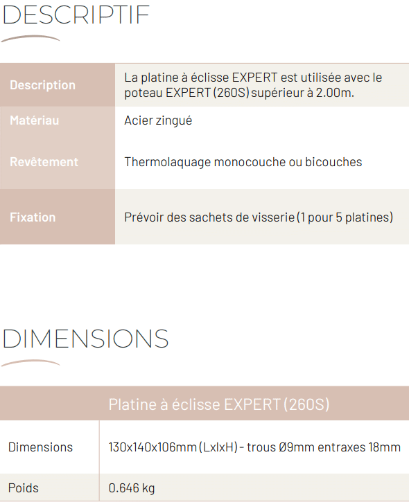 Kit platine et visserie