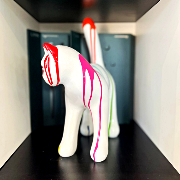 chat trash blanc h32cm les pros du paysage deco jardin (2)0