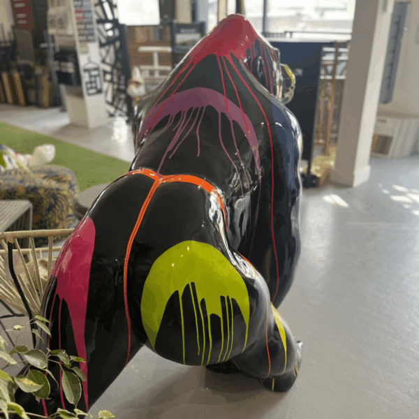 statue en résine extérieure gorille géant noir